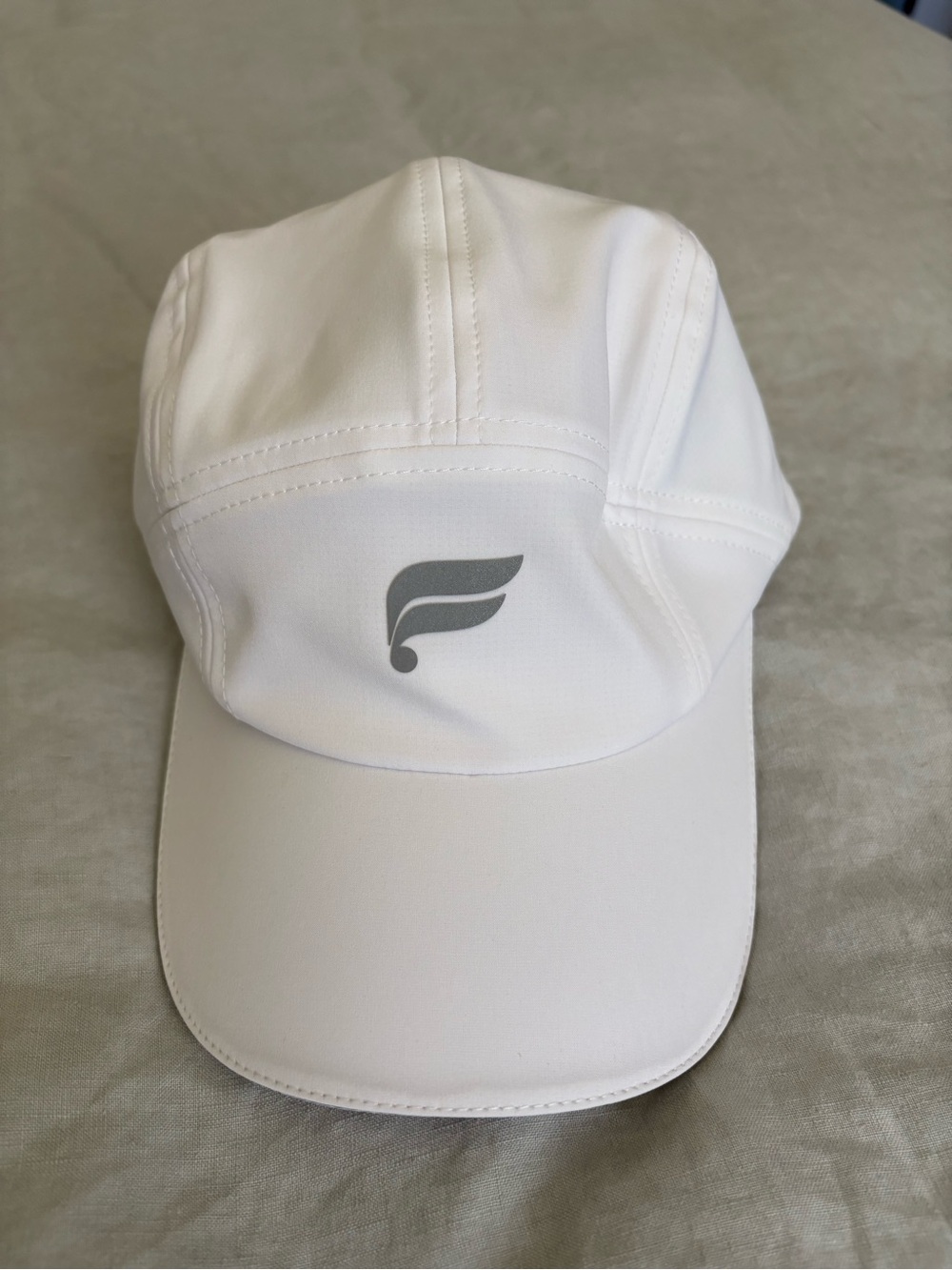 Fabletics White Performance Cap with Gray Logo